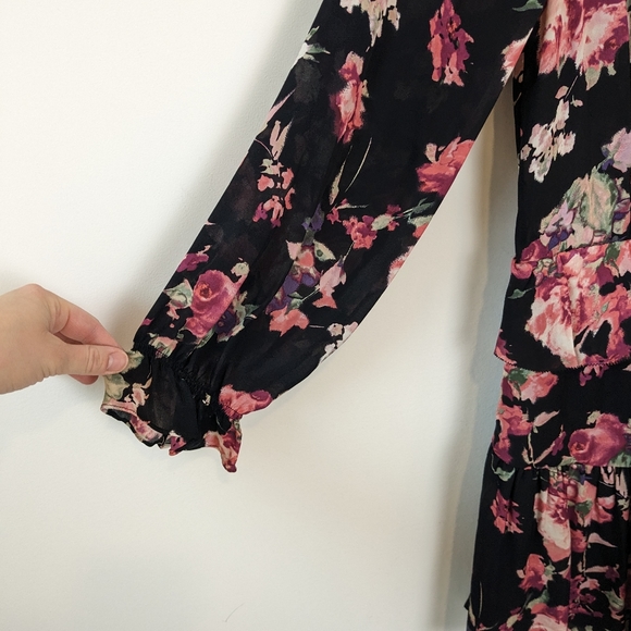 Joie Joada 100% Silk Floral Tiered Ruffle Mini Dress - Picture 3 of 10
